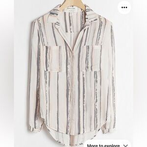 Anthropologie Cloth & Stone Classic Buttondown Shirt Pockets Collared